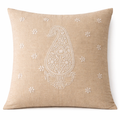 Ivory paisley chikankari cushion cover