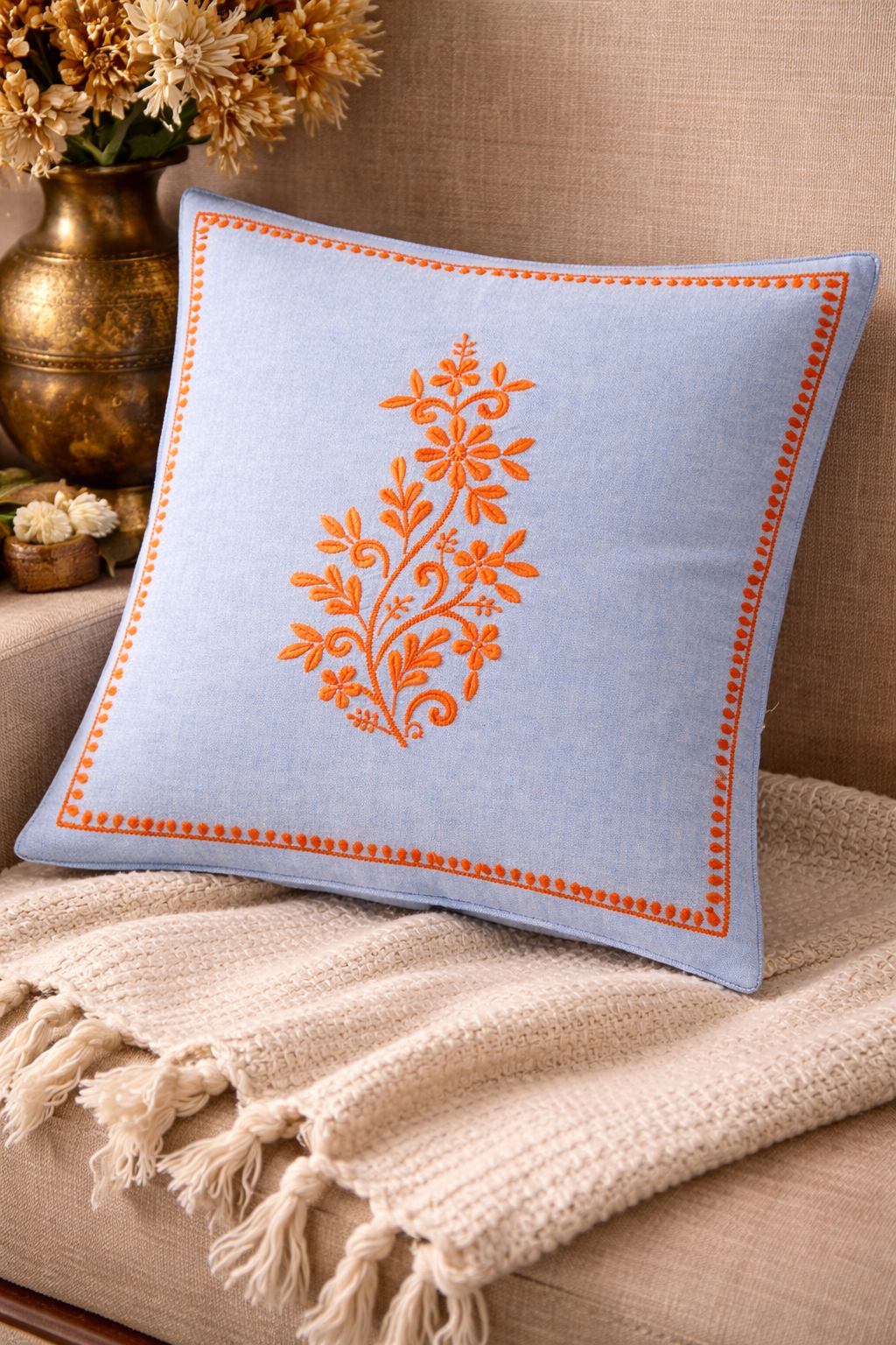 Coral garden chikankari embroidery